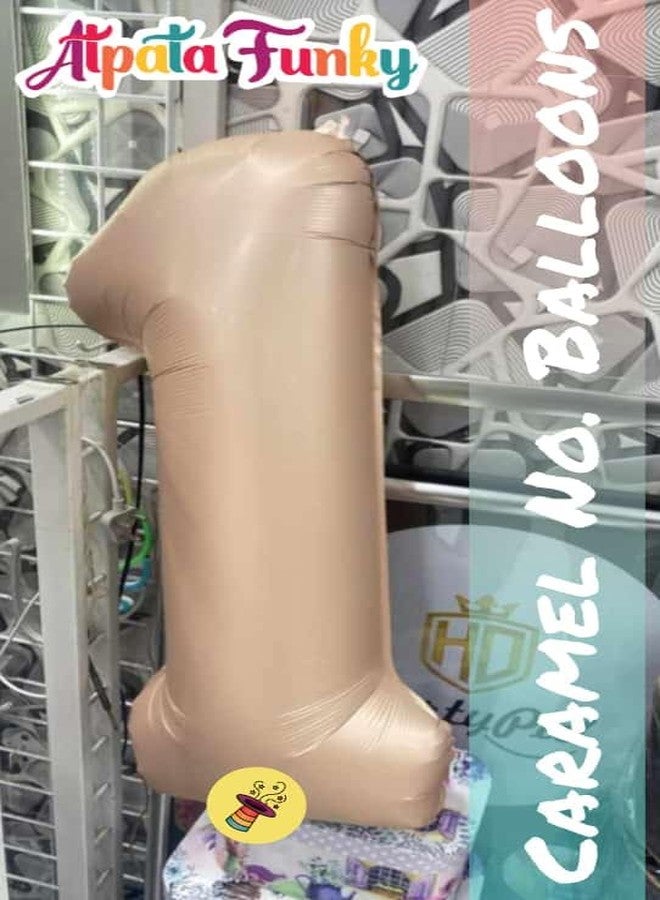 Atpata Funky #2 Elegant Caramel Colour JUMBO 40 INCH Number Balloons Set | 0 to 9 Digit Shapes | Decorative Balloons for Milestones & Celebrations - Image 3